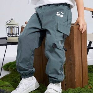 Kids Cargo Jogger Pants in Gray